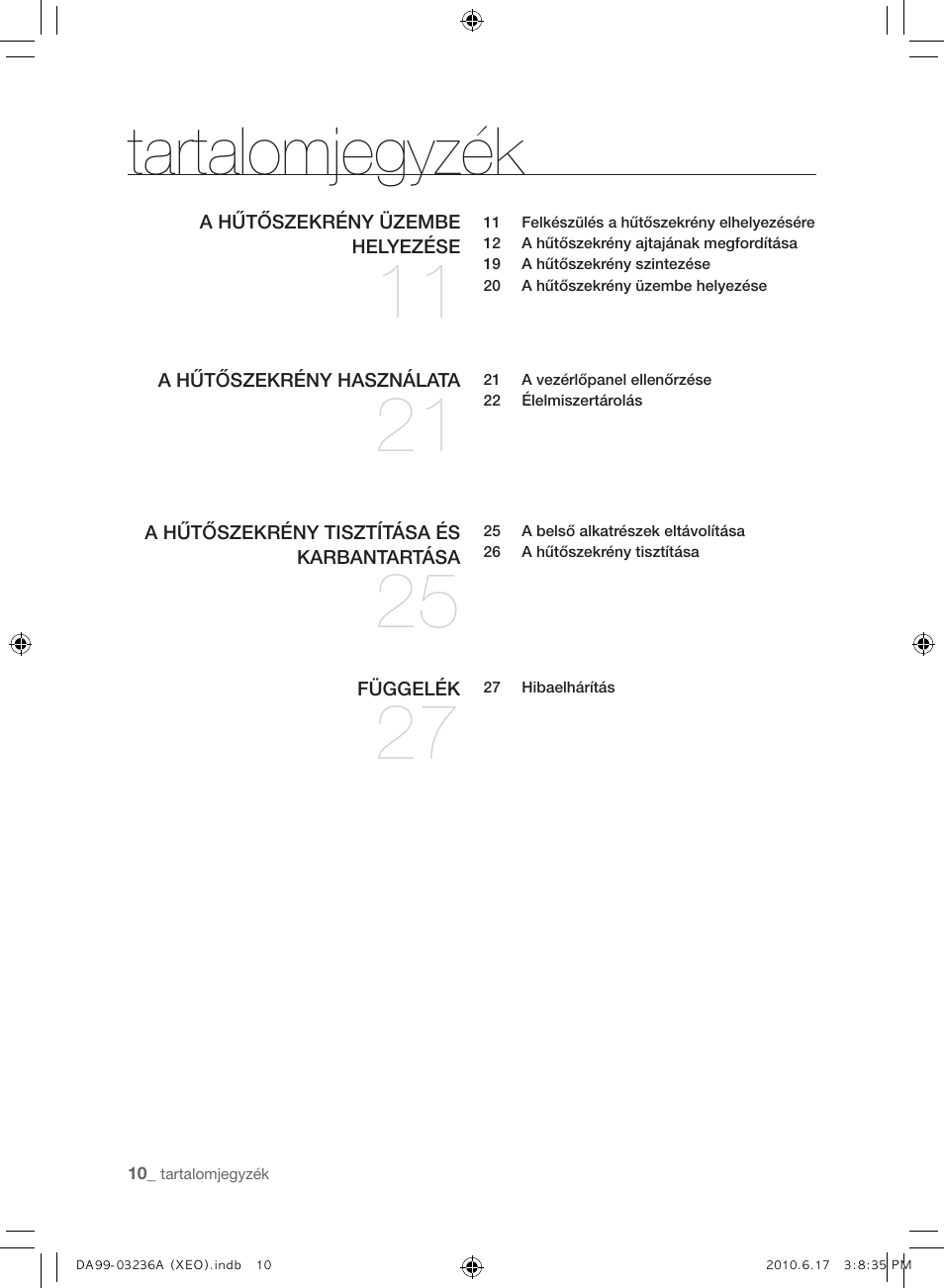 Tartalomjegyzék | Samsung RL39THCMG User Manual | Page 66 / 228