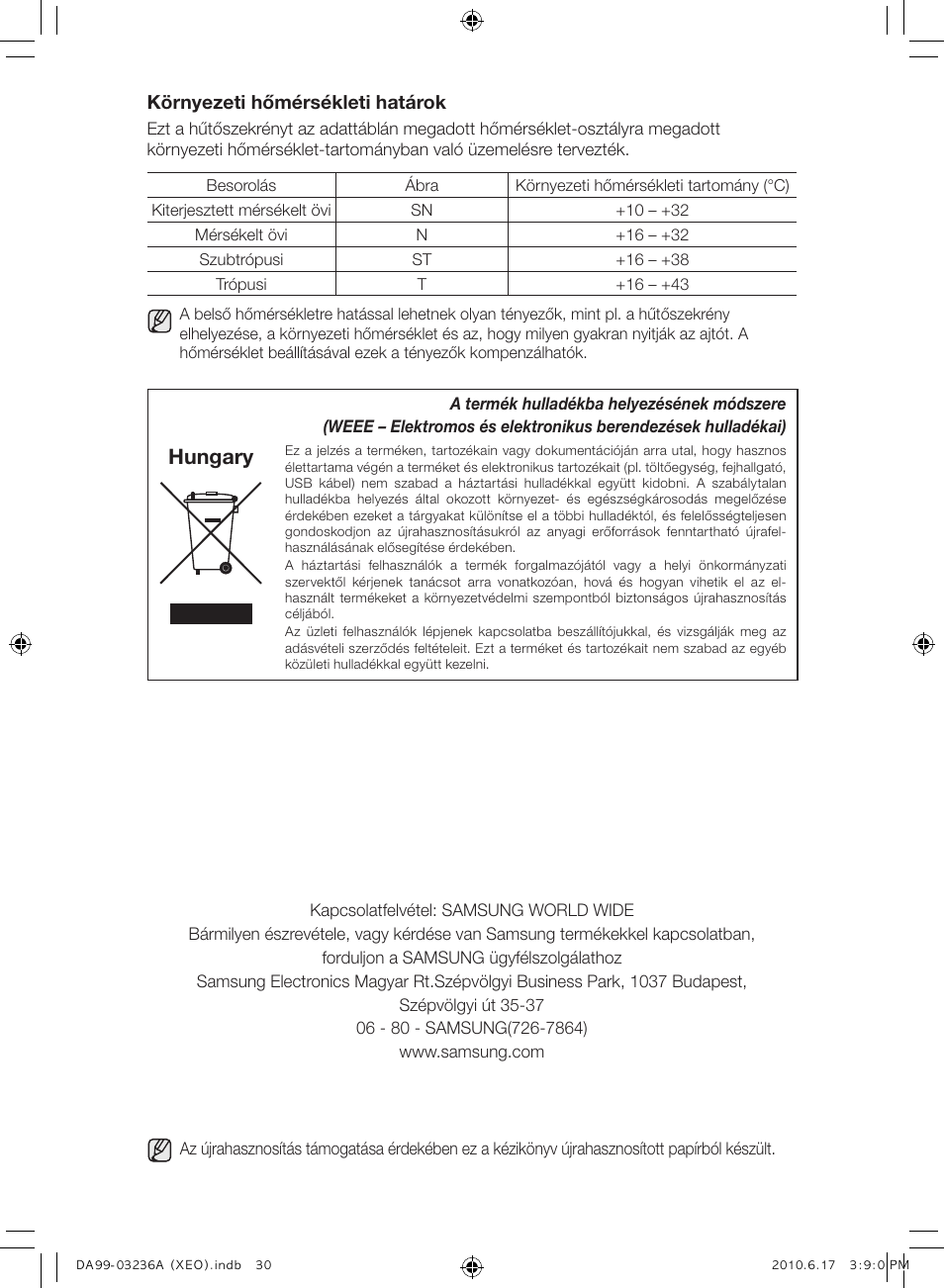 Hungary | Samsung RL39THCMG User Manual | Page 86 / 228