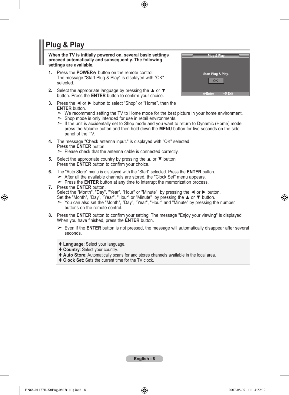 Plug & play | Samsung LE22S81B User Manual | Page 10 / 461