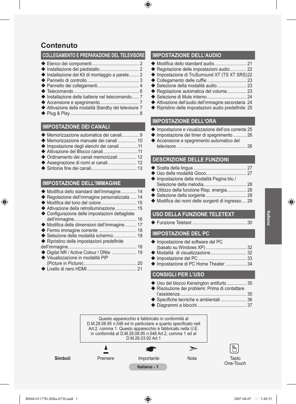 Contenuto | Samsung LE22S81B User Manual | Page 155 / 461