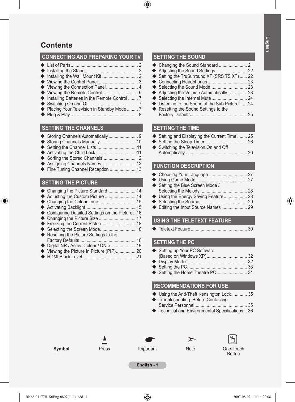 Samsung LE22S81B User Manual | Page 3 / 461