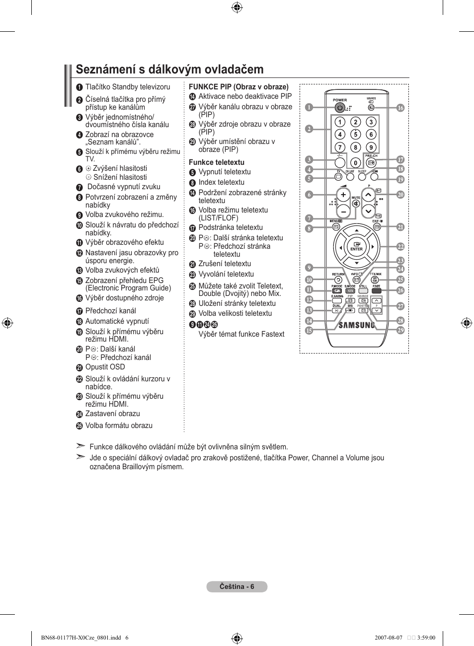 Seznámení s dálkovým ovladačem | Samsung LE22S81B User Manual | Page 350 / 461