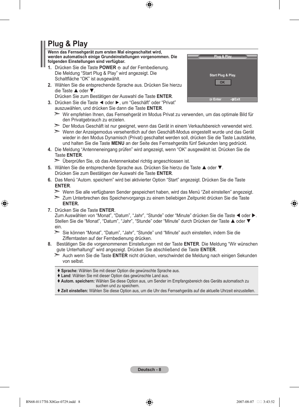 Plug & play | Samsung LE22S81B User Manual | Page 86 / 461