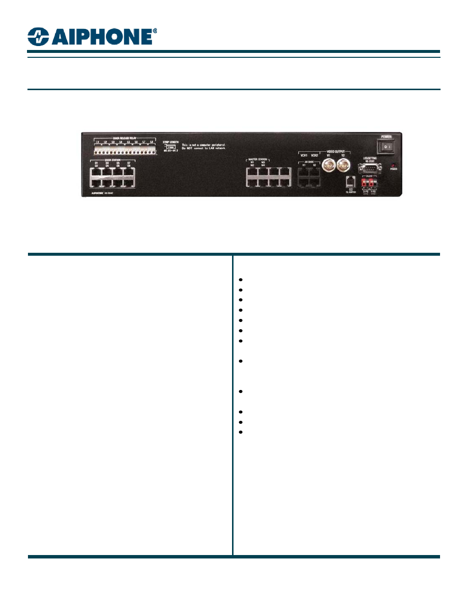 Aiphone AX-084C User Manual | 2 pages