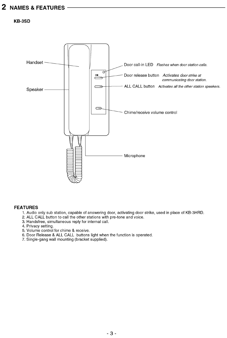 Aiphone Kb-3sd User Manual | Page 3 / 8