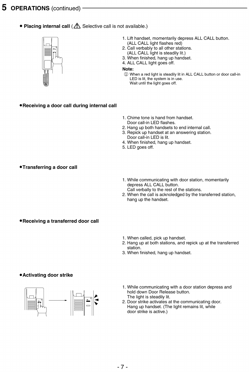 Operations (continued) | Aiphone Kb-3sd User Manual | Page 7 / 8