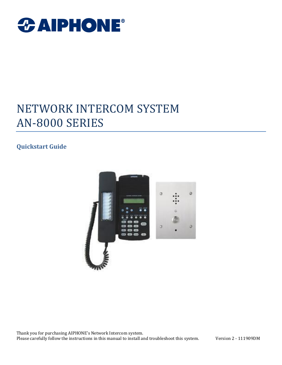 Aiphone AN-8000 User Manual | 14 pages