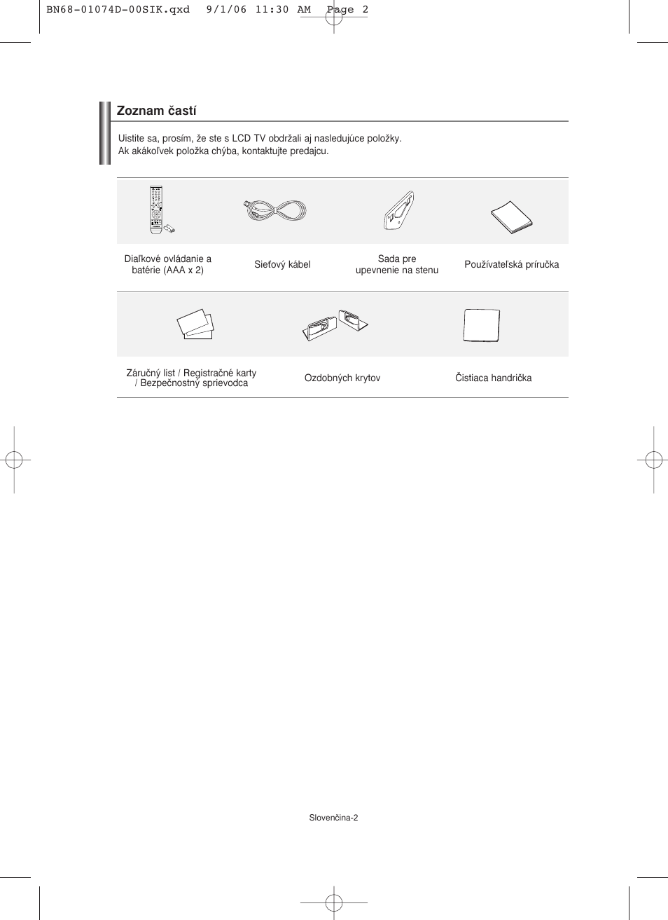 Zoznam ãastí | Samsung LE19R71W User Manual | Page 129 / 203