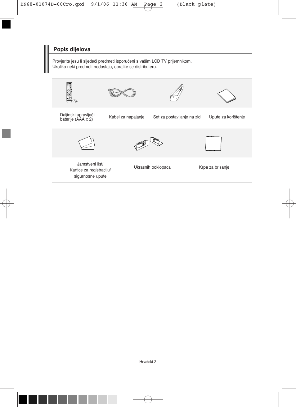 Popis dijelova | Samsung LE19R71W User Manual | Page 154 / 203