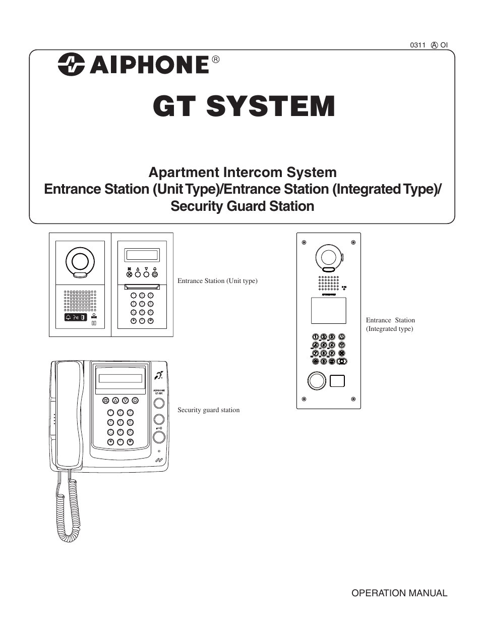 Aiphone 0311 A OI User Manual | 25 pages