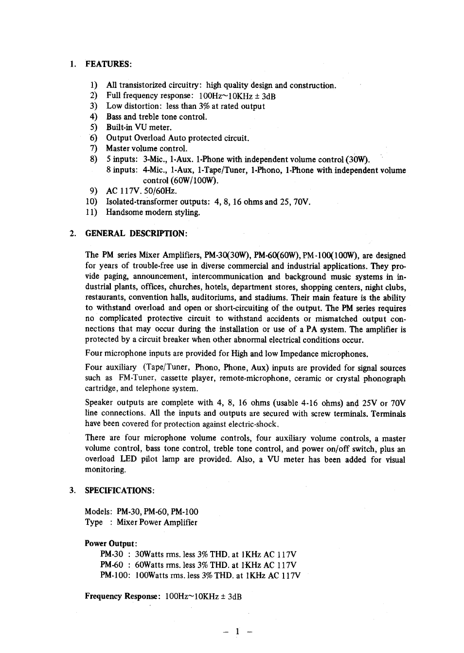 Aiphone PM-30 User Manual | Page 2 / 9