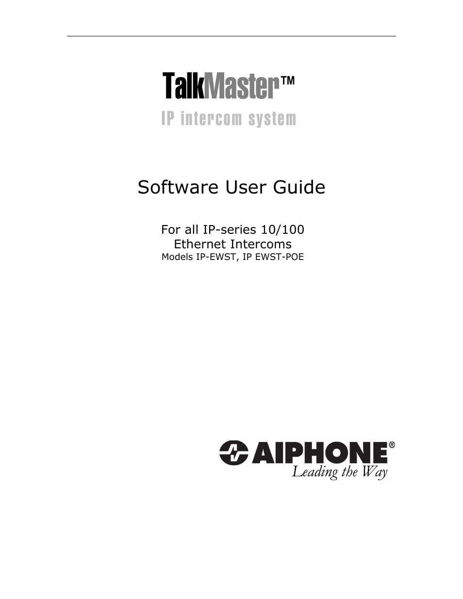 Aiphone TALKMASTER IP EWST-POE User Manual | 60 pages