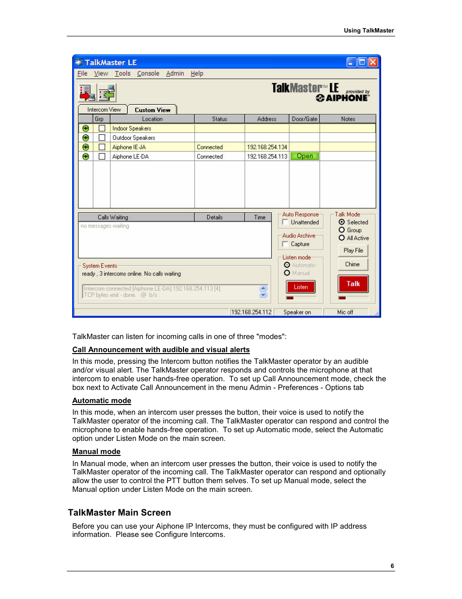 Aiphone TALKMASTER IP EWST-POE User Manual | Page 10 / 60