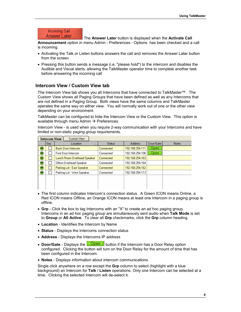 Aiphone TALKMASTER IP EWST-POE User Manual | Page 12 / 60
