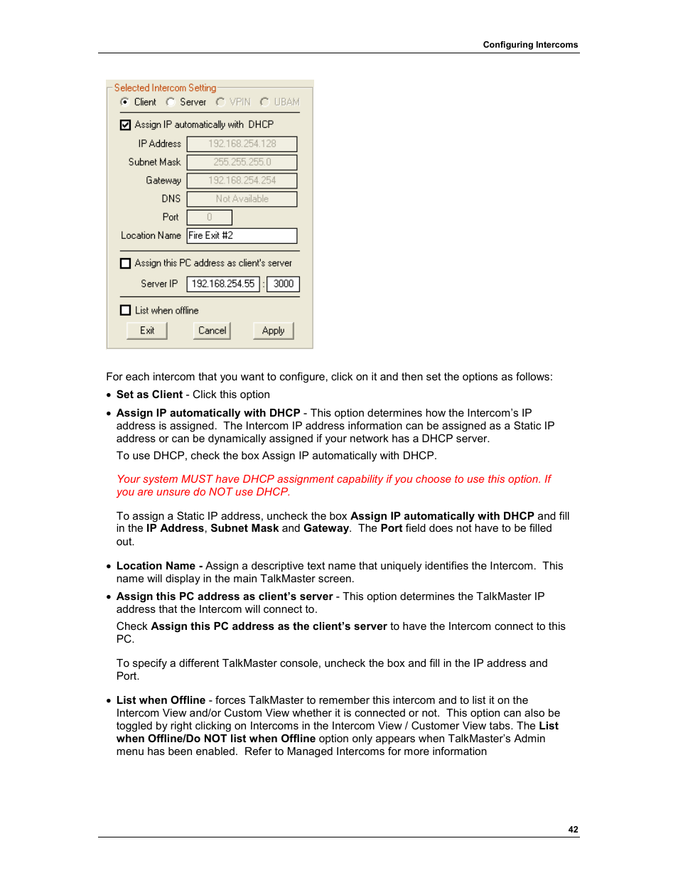 Aiphone TALKMASTER IP EWST-POE User Manual | Page 46 / 60