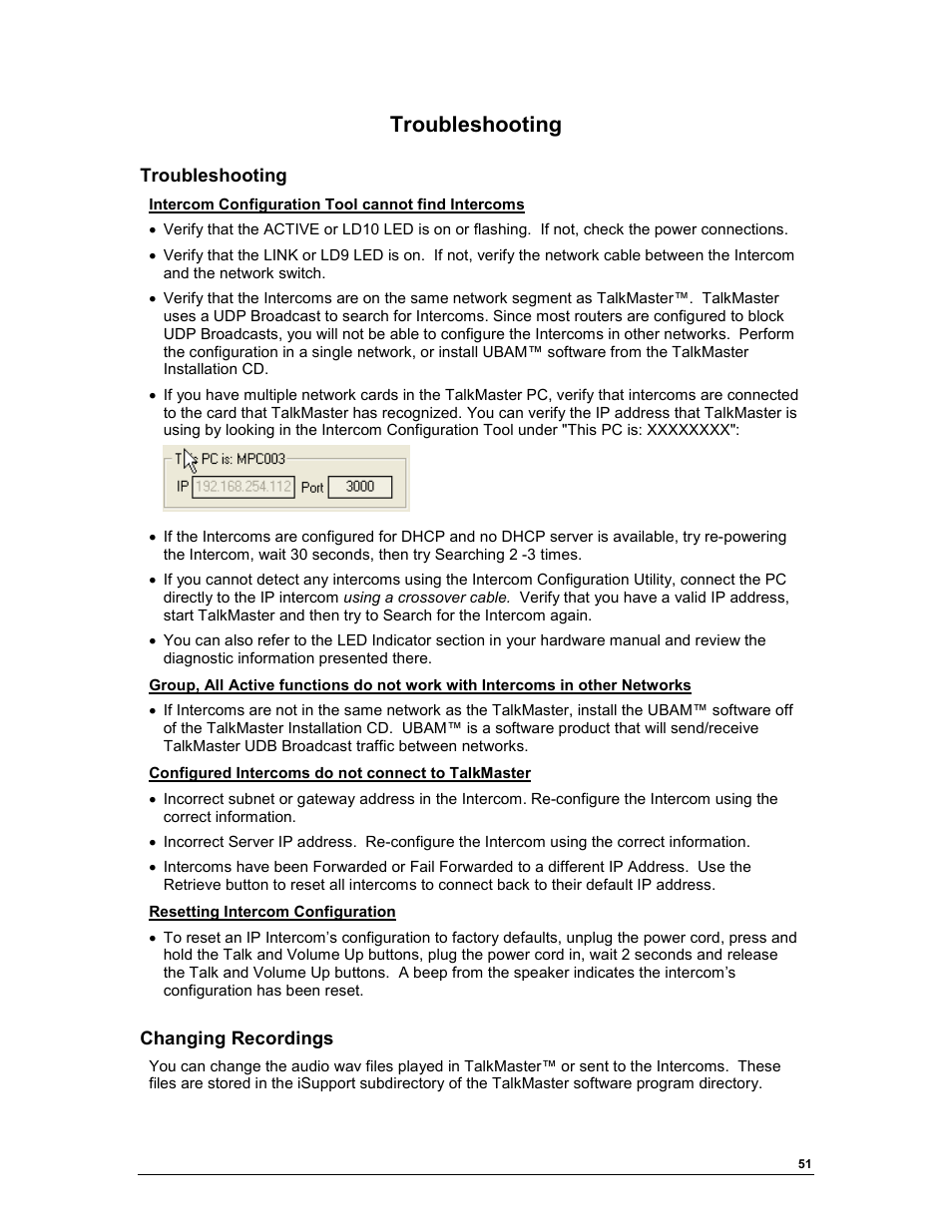 Troubleshooting | Aiphone TALKMASTER IP EWST-POE User Manual | Page 55 / 60