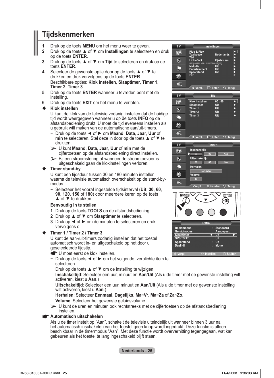 Tijdskenmerken | Samsung PS50A410C1 User Manual | Page 138 / 455