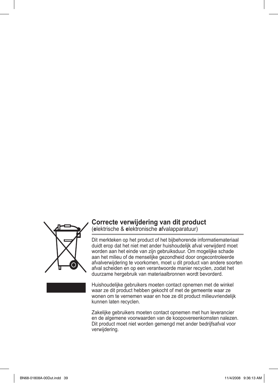 Correcte verwijdering van dit product | Samsung PS50A410C1 User Manual | Page 152 / 455