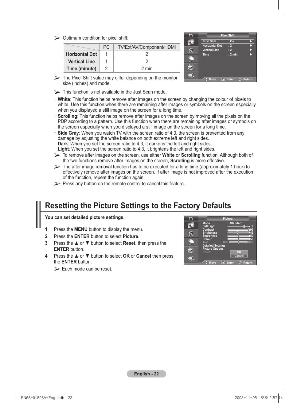 Samsung PS50A410C1 User Manual | Page 22 / 455