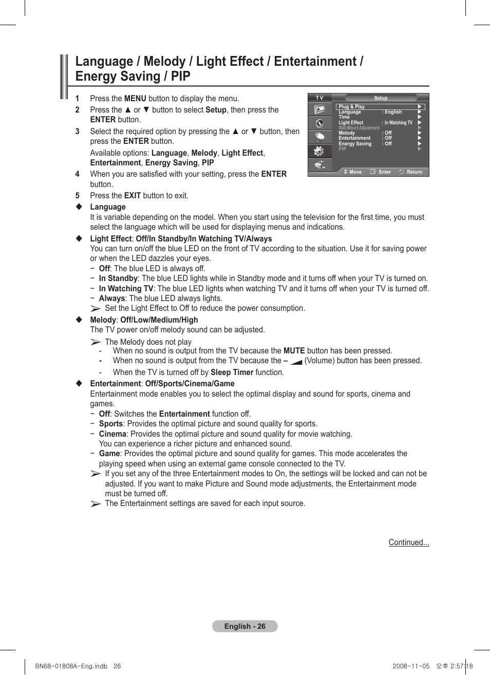 Samsung PS50A410C1 User Manual | Page 26 / 455