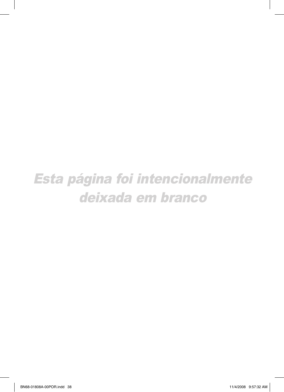 Esta página foi intencionalmente deixada em branco | Samsung PS50A410C1 User Manual | Page 265 / 455