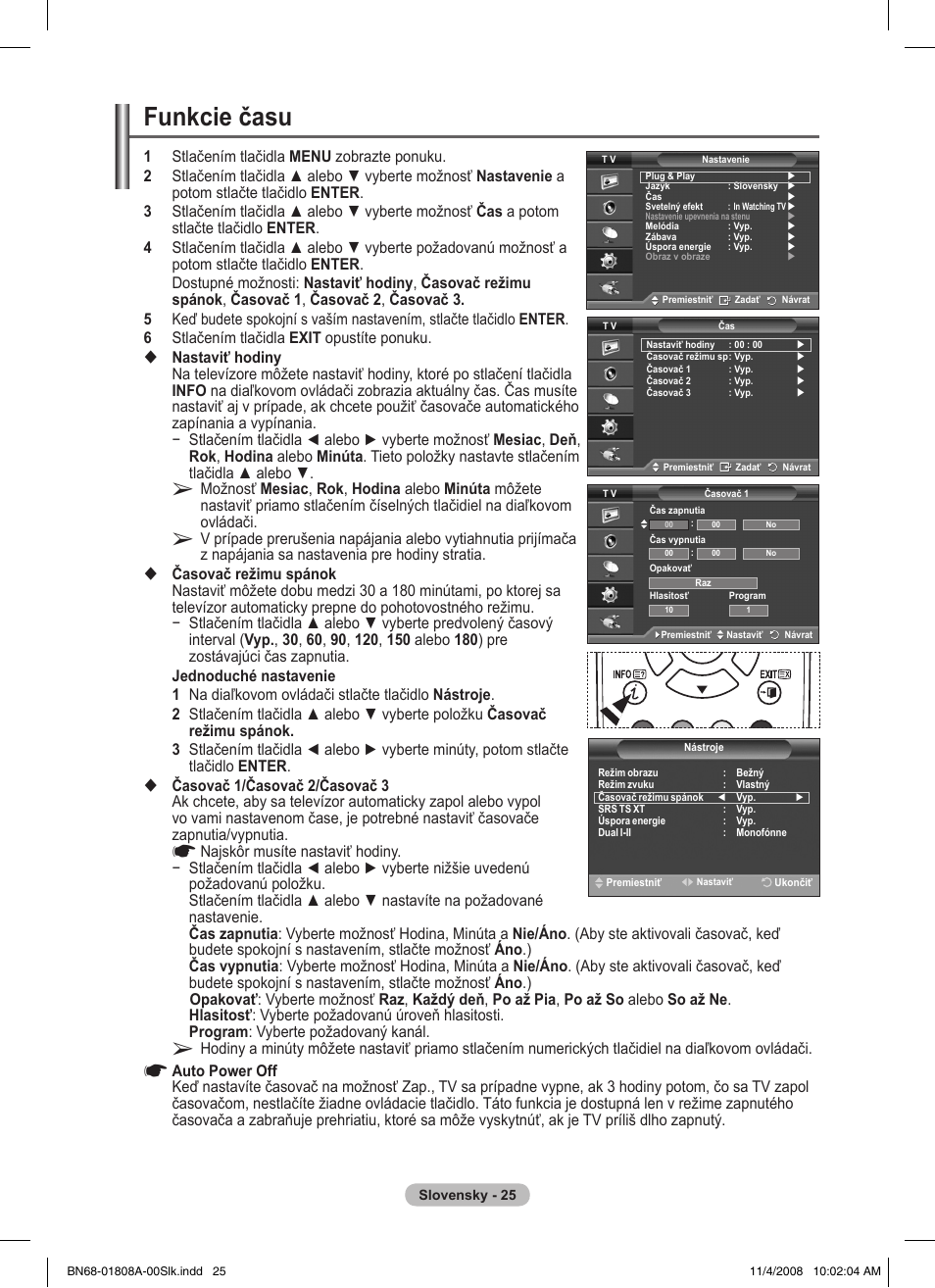 Funkcie času | Samsung PS50A410C1 User Manual | Page 403 / 455