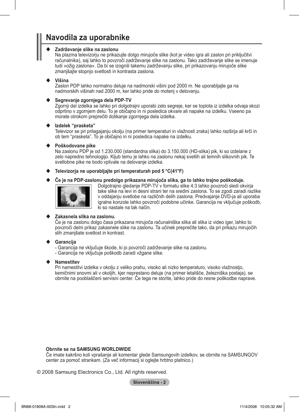 Navodila za uporabnike | Samsung PS50A410C1 User Manual | Page 418 / 455