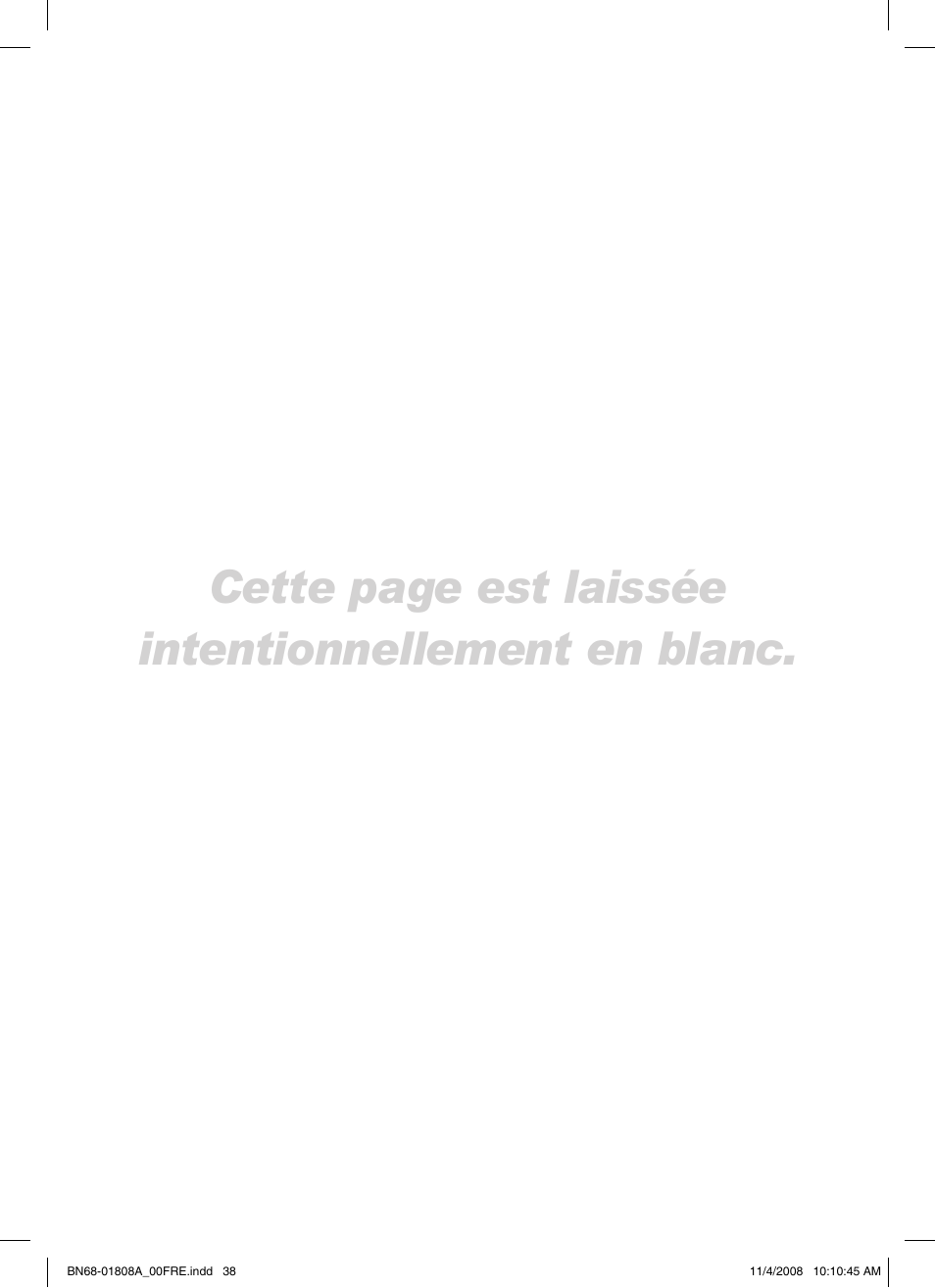 Cette page est laissée intentionnellement en blanc | Samsung PS50A410C1 User Manual | Page 75 / 455