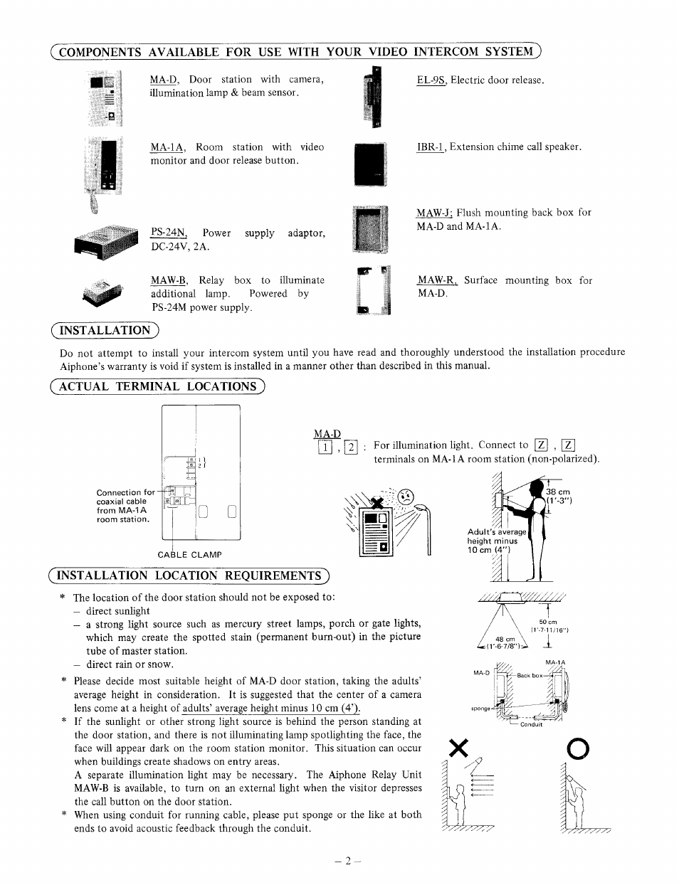 Aiphone MA-D User Manual | Page 2 / 6