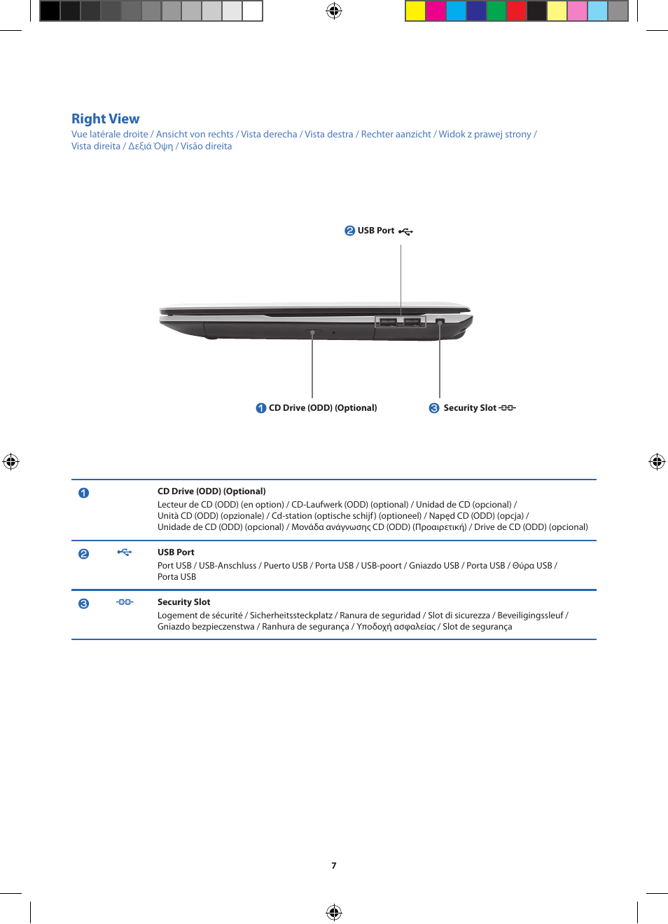 Right view | Samsung NP270E5V User Manual | Page 7 / 27