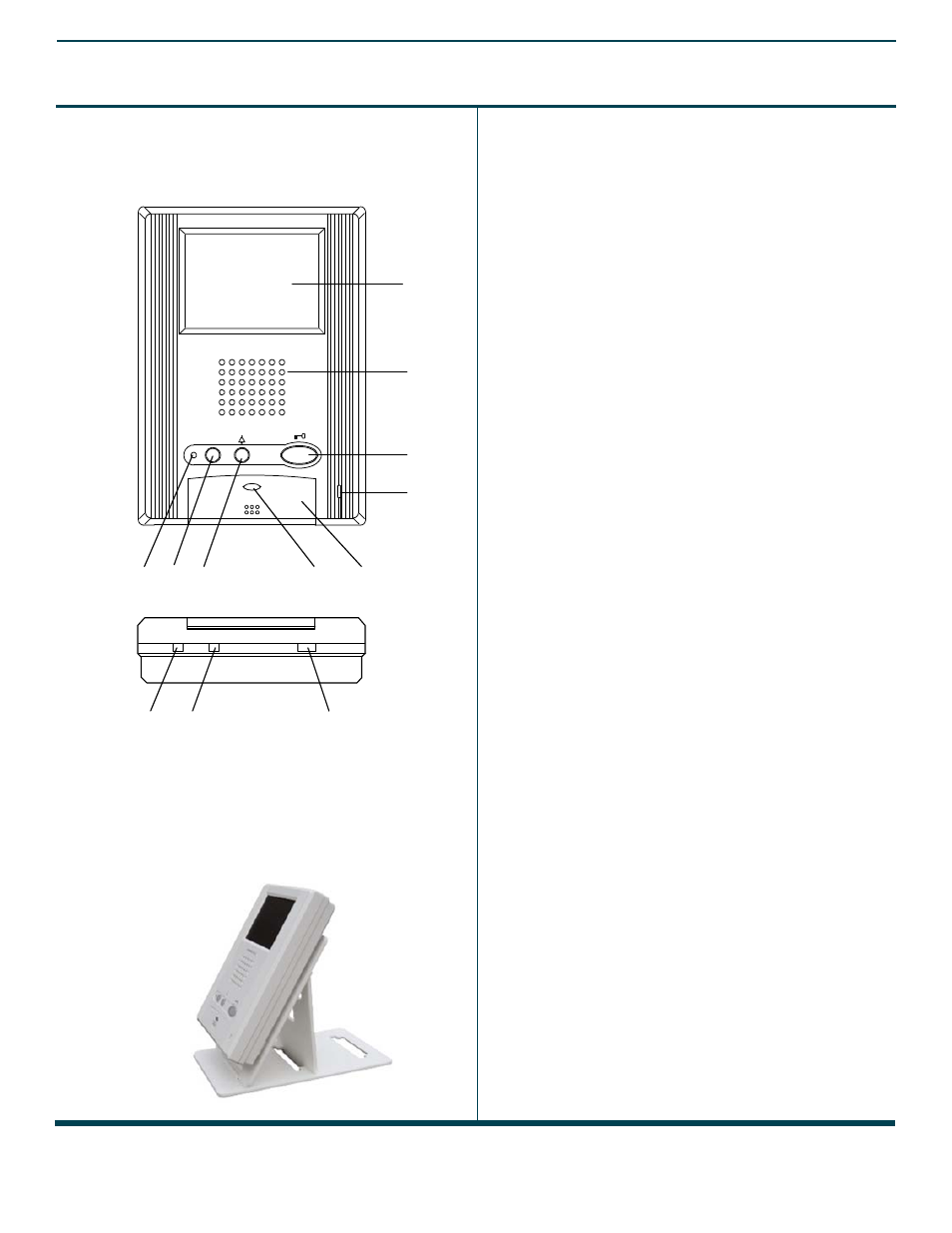Gh-1kd, Audio/video tenant station for gh series, Feature call-outs | Gh-1kd with optional desk stand, Feature call-out definitions, Specifications | Aiphone GH-1KD User Manual | Page 2 / 2
