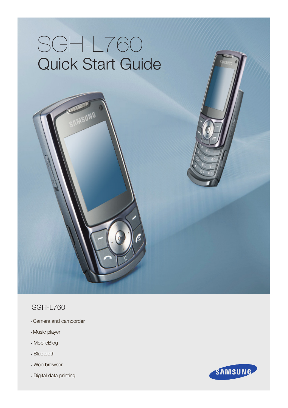 Samsung SGH-L760G User Manual | 7 pages