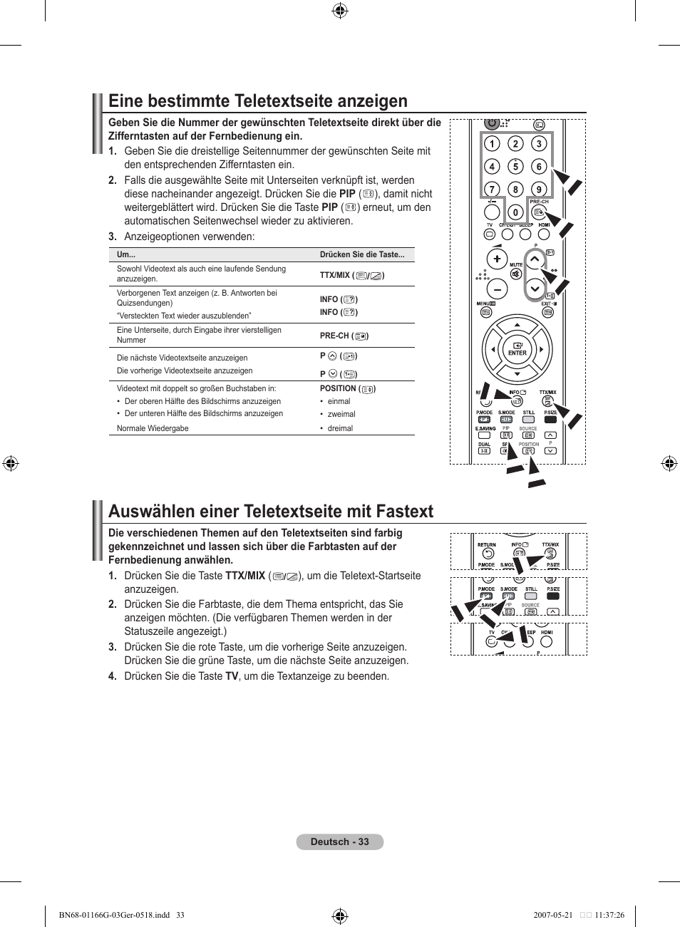 Eine bestimmte teletextseite anzeigen, Auswählen einer teletextseite mit fastext | Samsung LE23R81B User Manual | Page 111 / 463