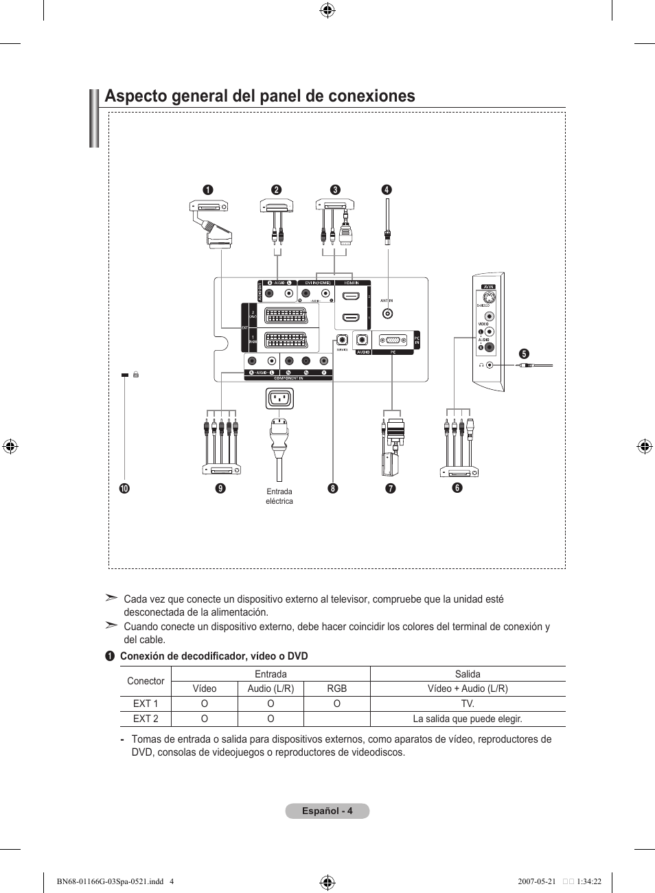 Aspecto general del panel de conexiones | Samsung LE23R81B User Manual | Page 198 / 463