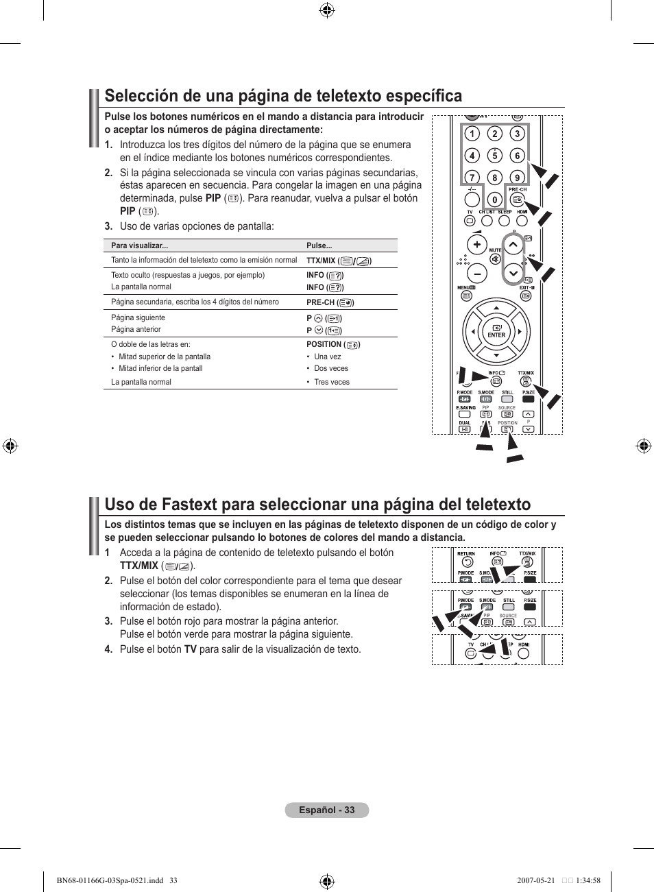 Selección de una página de teletexto específica | Samsung LE23R81B User Manual | Page 227 / 463