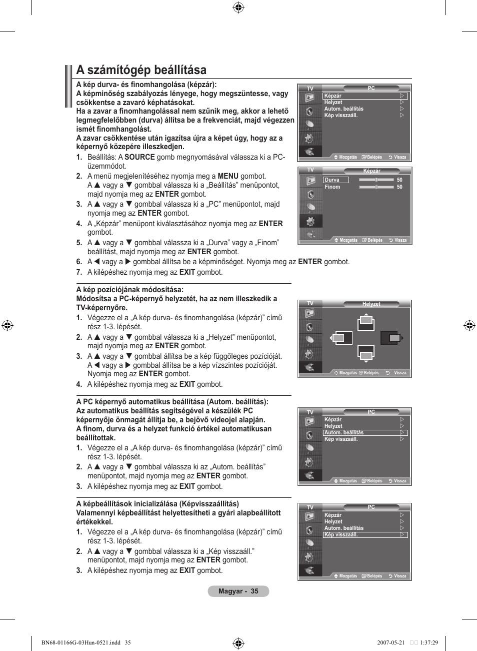 A számítógép beállítása | Samsung LE23R81B User Manual | Page 305 / 463