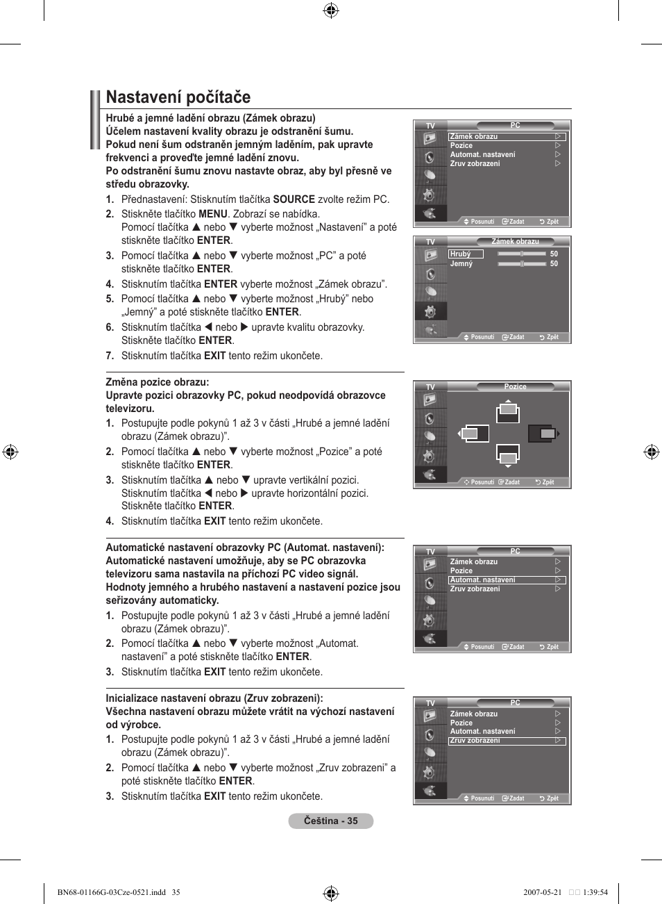 Nastavení počítače | Samsung LE23R81B User Manual | Page 381 / 463