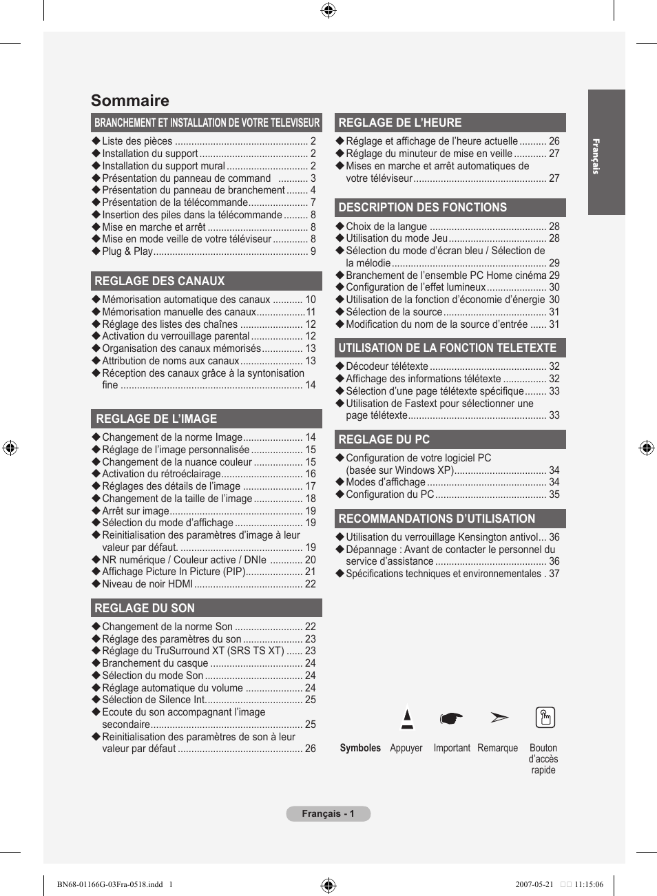 Sommaire | Samsung LE23R81B User Manual | Page 41 / 463