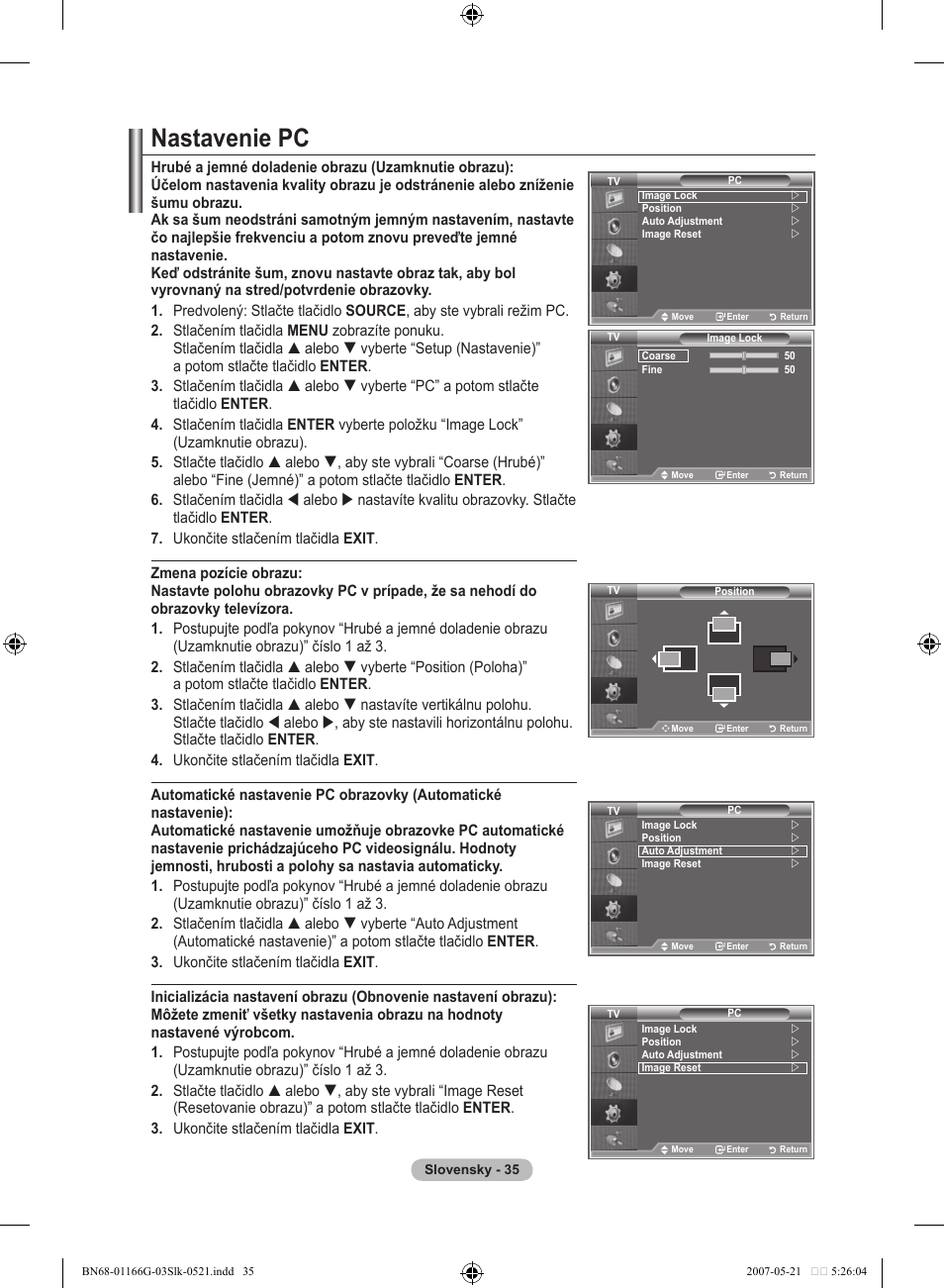 Nastavenie pc | Samsung LE23R81B User Manual | Page 419 / 463