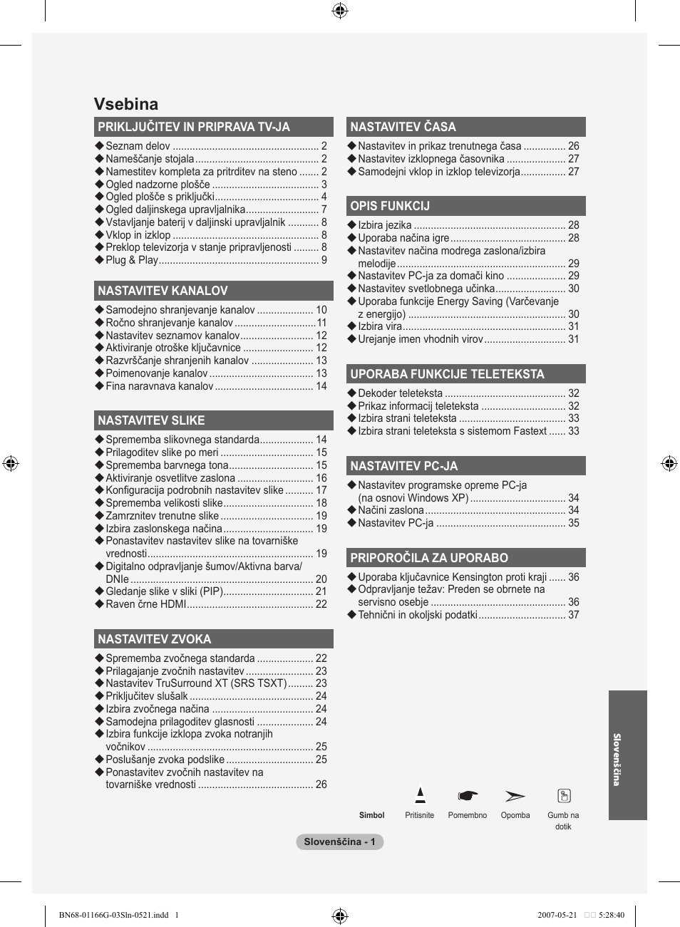 Vsebina | Samsung LE23R81B User Manual | Page 423 / 463