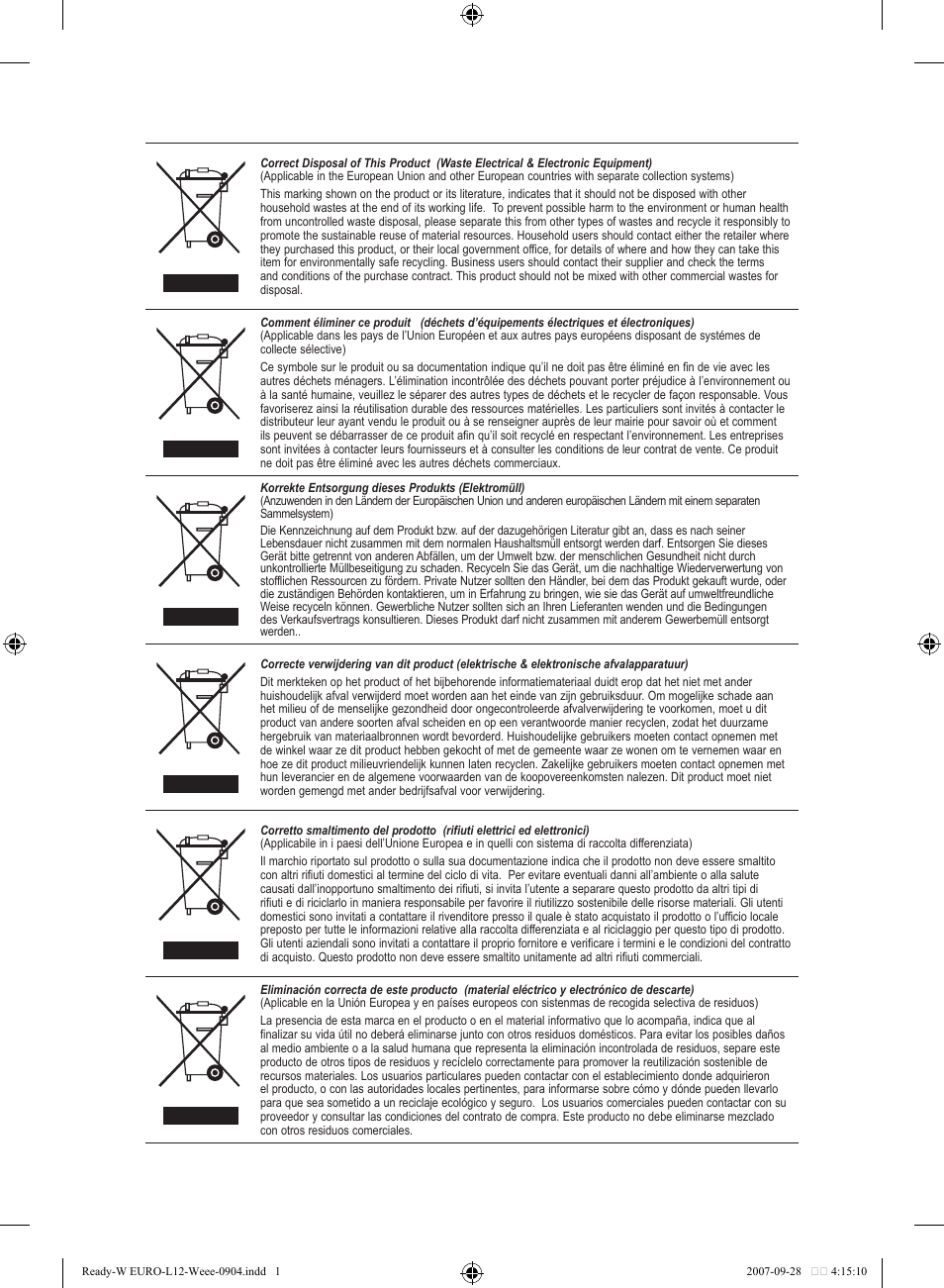 Weee | Samsung LE23R81B User Manual | Page 460 / 463