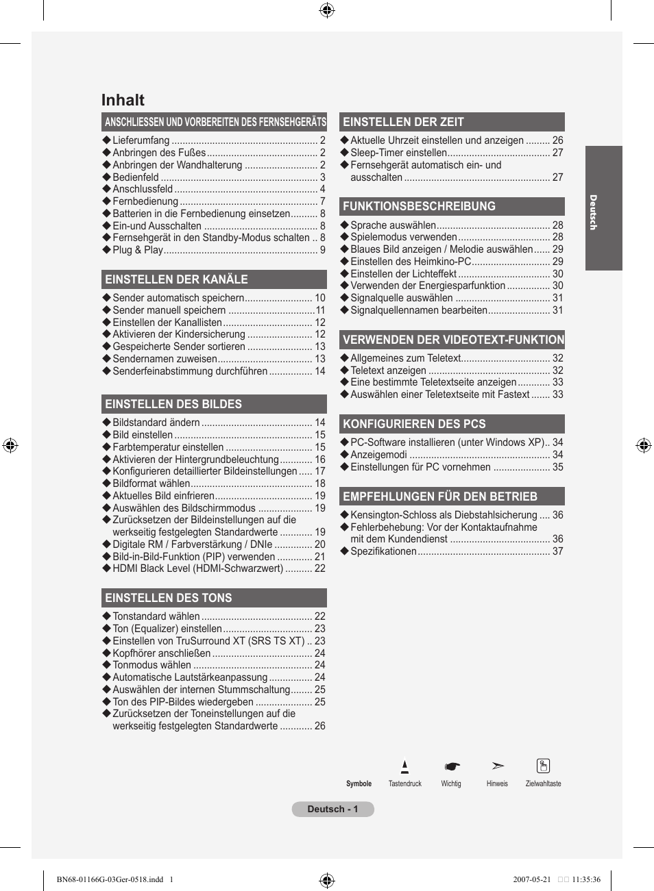 Inhalt | Samsung LE23R81B User Manual | Page 79 / 463