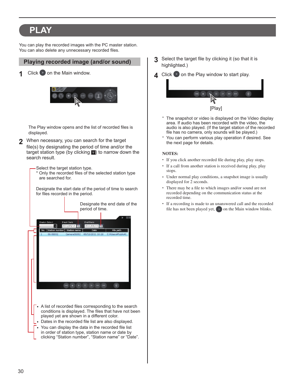 Play | Aiphone IS-SOFT User Manual | Page 30 / 33