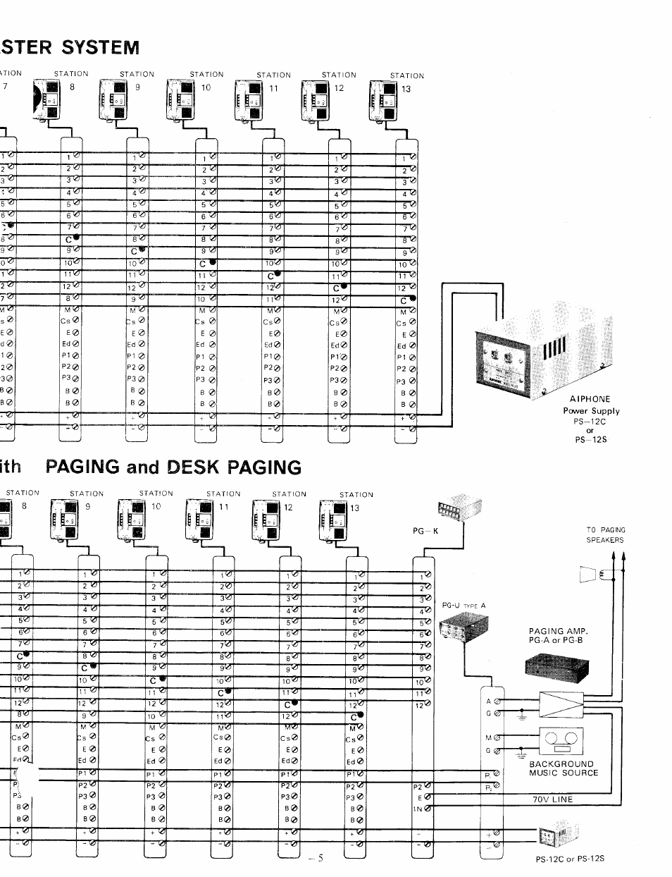 Ster system, Ith paging and desk paging | Aiphone TS-12K User Manual | Page 5 / 8