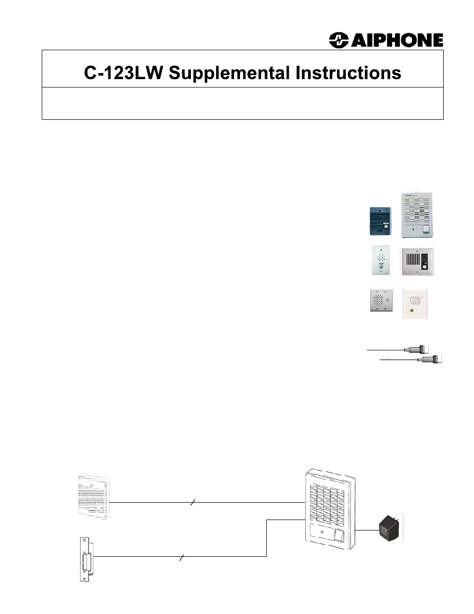 Aiphone DUAL MASTER CHIMECOM SYSTEM C-123LW User Manual | 4 pages