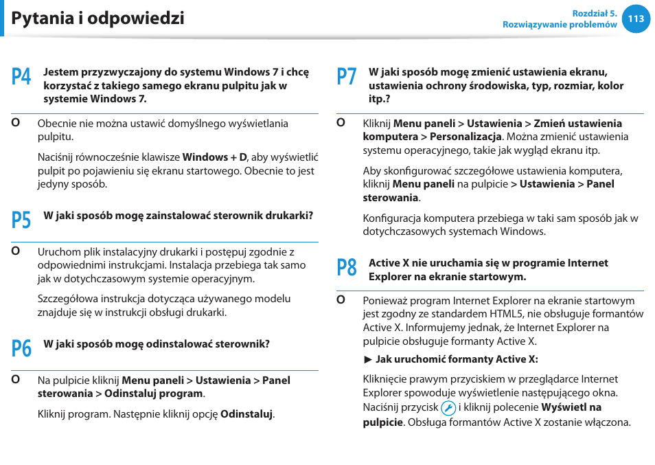 Pytania i odpowiedzi | Samsung NP300E5E User Manual | Page 114 / 146