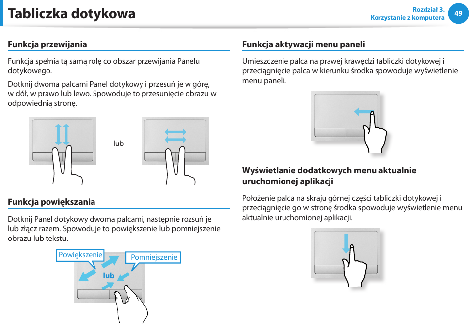 Tabliczka dotykowa | Samsung NP300E5E User Manual | Page 50 / 146