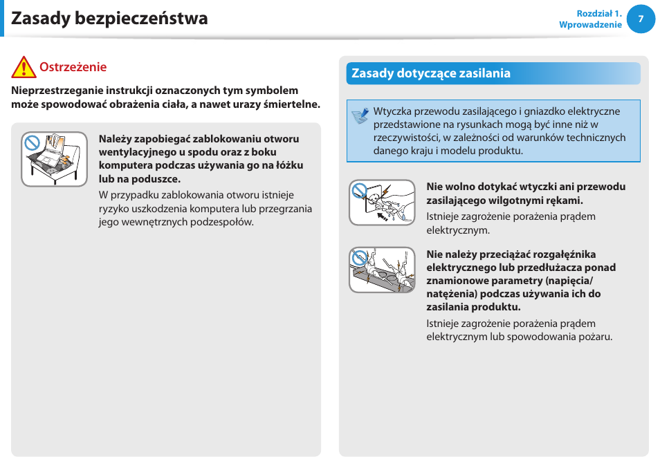 Zasady bezpieczeństwa | Samsung NP300E5E User Manual | Page 8 / 146