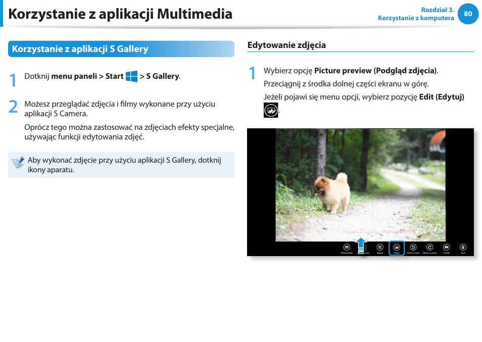 Korzystanie z aplikacji multimedia | Samsung NP300E5E User Manual | Page 81 / 146