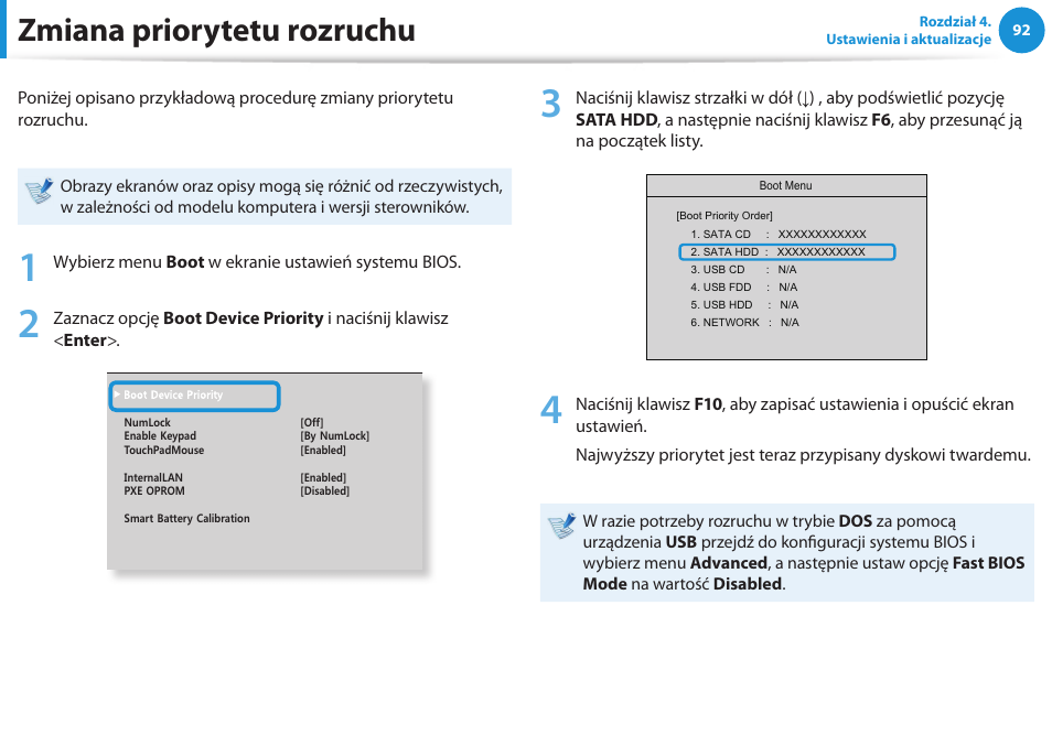 Zmiana priorytetu rozruchu | Samsung NP300E5E User Manual | Page 93 / 146